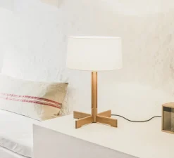 Lampe à poser, FAD, bois, blanc, Ø40cm, H61cm - Santa & Cole