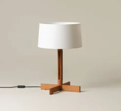 Lampe à poser, FAD, bois, blanc, Ø40cm, H61cm - Santa & Cole