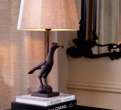 Lampe à poser, Falcon, bronze, abat-jour lin, L35cm, H75,5cm - Eichholtz