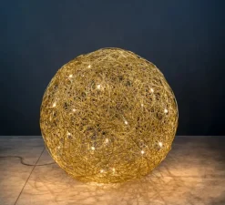 Lampe à poser, Fil de Fer 100, or, LED, 2700K, Ø100cm - Catellani & Smith