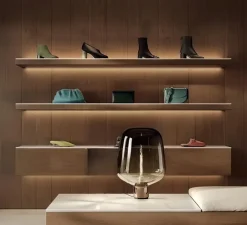 Lampe à poser, Flar large, marron, beige, Ø44cm, H62,5cm - Lodes