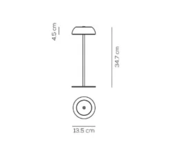 Lampe à poser, Float, vert béton, gris béton, IP55, LED, dim, 2700K, 200 lm, Ø13,5cm, H34,7cm - Axolight