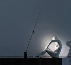 Lampe à poser, FM, noir, dim, 2700K, 154lm, Ø5,8cm, H99,8cm - Davide groppi