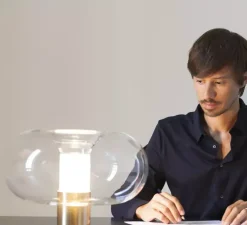 Lampe à poser, Fontanella Media, or, Ø27cm, H20cm - Fontana Arte