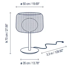 Lampe à poser, Fora M, blanc, beige, IP66, Ø50cm, H70cm - Bover