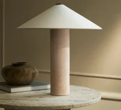 Lampe à poser, Futé 400, céramique naturelle, LED, dim, 2700K, Ø40cm, H42,4cm - Lyfa