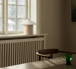 Lampe à poser, Futé 350, céramique naturelle, LED, dim, 2700K, Ø35cm, H28,4cm - Lyfa