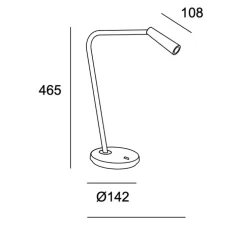 Lampe à poser, Gamma, blanc, LED, 2700k, 293 lm, L32,6cm, H46,5cm - LEDs C4