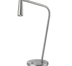 Lampe à poser, Gamma, nickel satiné, LED, 2700k, 293 lm, L32,6cm, H46,5cm - LEDs C4