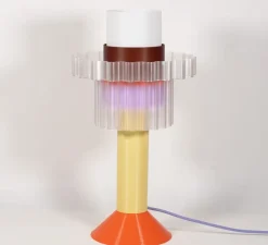 Lampe à poser, Gigi XL à poser, violet, jaune, marron, orange, Ø28cm, H51cm - Warren & Laetitia