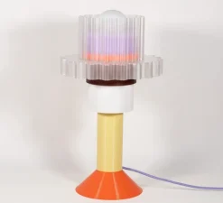 Lampe à poser, Gigi XL à poser, violet, jaune, marron, orange, Ø28cm, H51cm - Warren & Laetitia