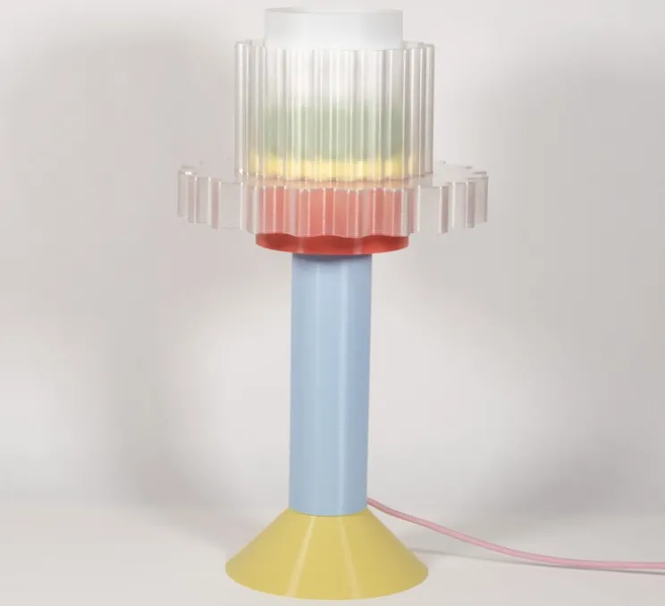 Lampe à poser, Gigi XL à poser, menthe, bleu, jaune, corail, Ø28cm, H51cm - Warren & Laetitia