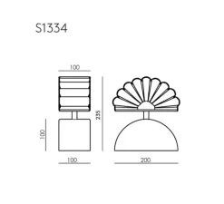 Lampe à poser, Gina, S1334, vieil or, marbre noir, L20cm, H23,5cm - Aromas del Campo