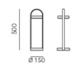 Lampe à poser, Giravolta 1799T/50 , rose, LED , aluminium, IP65, Ø15cm, H50cm - Pedrali