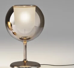 Lampe à poser, Glo large, miroir rose or, Ø38cm, H68cm - Penta