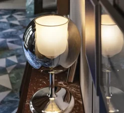 Lampe à poser, Glo large, miroir argenté, Ø38cm, H68cm - Penta