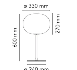 Lampe à poser, Glo-Ball Table 1, blanc et argent, Ø33cm, H60cm - Flos