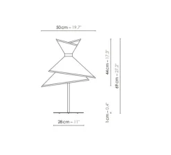 Lampe à poser, Grand Kimono, Blanc crème et orange, Ø50cm, H69cm - DesignHeure