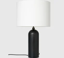 Lampe à poser, Gravity L, acier noirci, blanc, Ø41cm, H65cm - Gubi