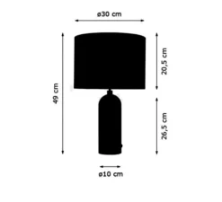 Lampe à poser, Gravity L, acier noirci, blanc, Ø41cm, H65cm - Gubi