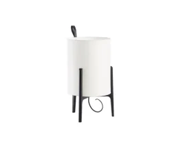 Lampe à poser, Greta, chêne noir, blanc, Ø26cm, H44cm - Carpyen