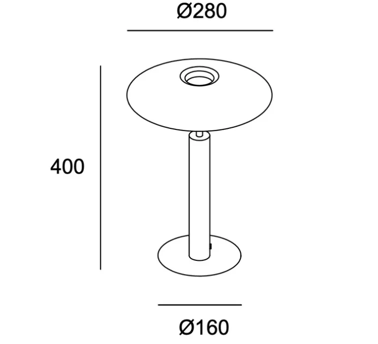 Lampe à poser, H, noir, LED, 2700k, 533 lm, Ø28cm, H40cm - LEDs C4
