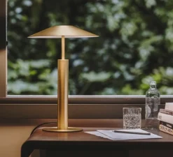 Lampe à poser, H, or mat, LED, 2700k, 534 lm, Ø28cm, H40cm - LEDs C4