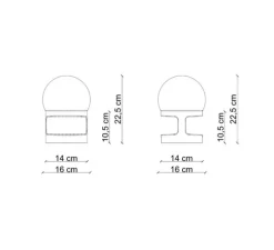 Lampe à poser, Habea C2783, orange, Ø16cm, H22,5cm - Ferroluce