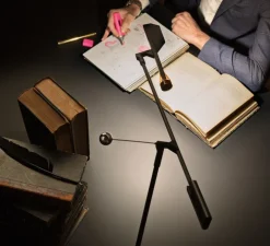 Lampe à poser, Halley, noir, LED, dim, 3000K, 1118 lm, L83,8cm, H55,5cm - Stilnovo