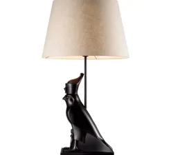 Lampe à poser, Horus, bronze, abat-jour lin, L50cm, H90cm - Eichholtz