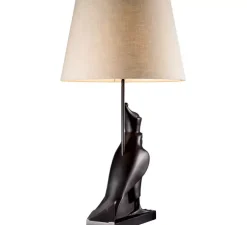 Lampe à poser, Horus, bronze, abat-jour lin, L50cm, H90cm - Eichholtz