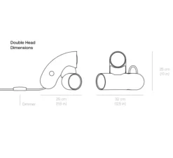 Lampe à poser, Hyphen Double, Noir sablé, L32cm, H25cm, 3000K, 2000lm - Darmes