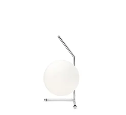Lampe à poser, IC Lights Table 1 Low, opalin et chromé, Ø20cm, H38,1cm - Flos