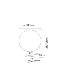 Lampe à poser, IC Lights Table 2, opalin et chromé, Ø30cm, H35cm - Flos