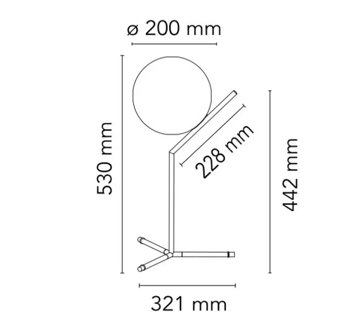 Lampe à poser, IC Lights Table 1 High, opalin et noir, Ø32,1cm, H53cm - Flos