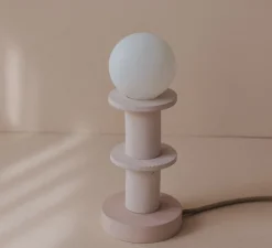 Lampe à poser, Idoia 2, rose, Ø12,5cm, H21cm - Zuri