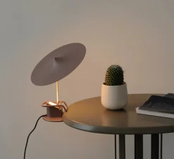 Lampe à poser, Ile, marron gris, LED, 2700K, 690lm, Ø20cm, H19cm - Wastberg