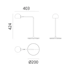 Lampe à poser, IXA Table, anthracite, L20cm, H42,4cm - Artemide