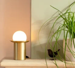 Lampe à poser, Janed, laiton satiné, Ø12cm, H16,8cm - CVL