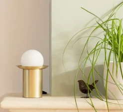 Lampe à poser, Janed, laiton satiné, Ø12cm, H16,8cm - CVL