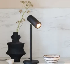 Lampe à poser, Java, noir, Ø18cm, H47cm - Good&Mojo