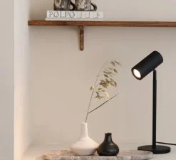 Lampe à poser, Java, noir, Ø18cm, H47cm - Good&Mojo