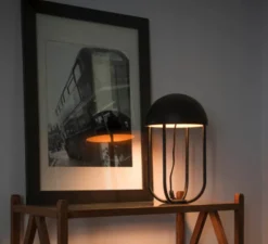 Lampe à poser, JELLYFISH, noir et or, LED, 3000K, Ø29cm, H44cm - Faro