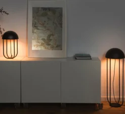 Lampe à poser, JELLYFISH, noir et or, LED, 3000K, Ø29cm, H44cm - Faro