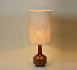 Lampe à poser, Jimmy L, brun et beige, Ø32cm, H83cm - Market Set