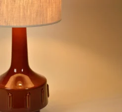 Lampe à poser, Jimmy L, brun et beige, Ø32cm, H83cm - Market Set