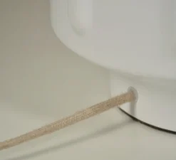 Lampe à poser, Jimmy XL, blanc, beige et galon à motif, Ø36cm, H121cm - Market Set