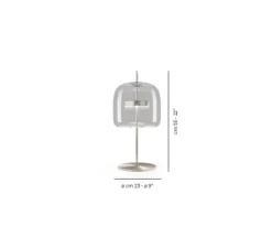 Lampe à poser, JUBE LT P, cristal transparent, laiton mat, LED, dim, 2700K, 2000 lm, L23cm, H55cm - Vistosi