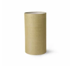Lampe à poser, Jute Cilinder + Retro Stoneware, vert jade, vert, Ø22cm, H70cm - HK Living
