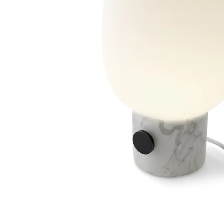 Lampe à poser, JWDA , marbre blanc, opalin mat, Ø19cm, H32cm - Audo Copenhagen